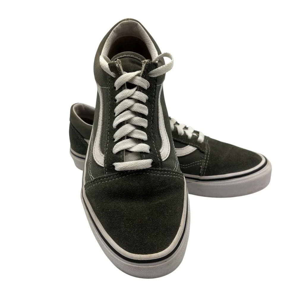 VANS Old Skool Suede Canvas Green Shoes Unisex W8 M6.5 Excellent Used Condition